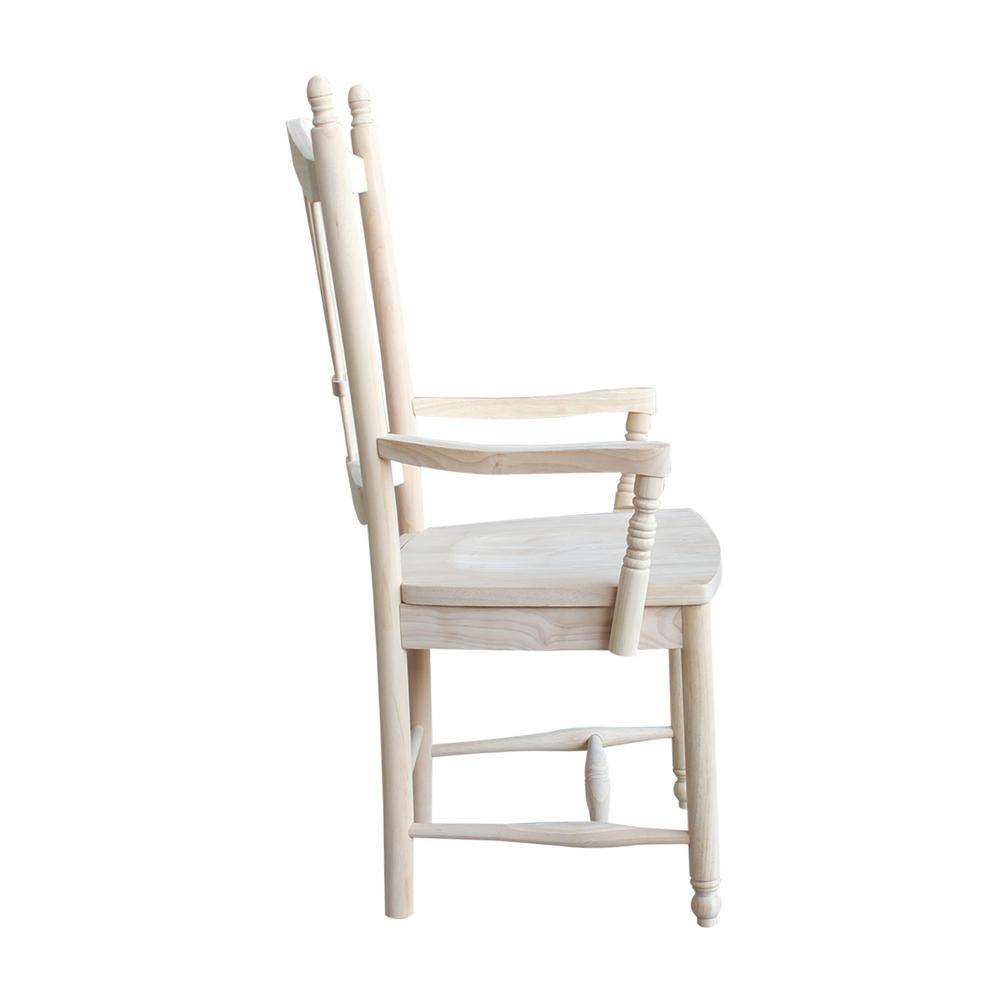 Traditional Sheafback Solid Wood Dining Chair in Unfinished Brown
