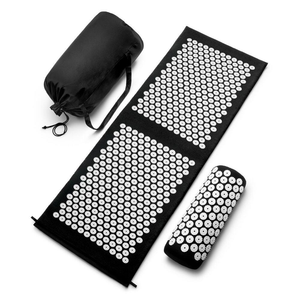 Large Acupressure Mat and Pillow Set, Black 17.5 in. x 51 in. x 4 in. Foam Yoga Mat 6.2 sq. ft., Stress Mat with Bag price history on PriceWatchPro
