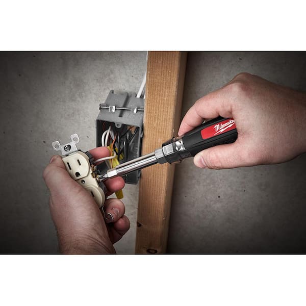 Milwaukee - 13-in-1 Multi-Tip Cushion Grip Screwdriver with 11-in-1 Multi-Tip Screwdriver with Square Drive Bits (2-Pack)