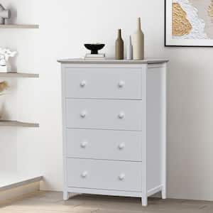 Brooklyn White 4 Drawer 29.5 in. W Solid Wood Chest of Drawers