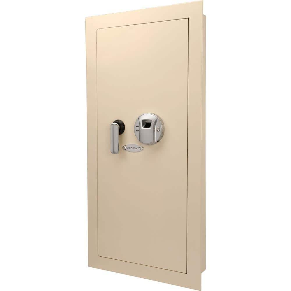 BARSKA 0.82 cu. ft. Steel Large Wall Biometric Safe, Cream