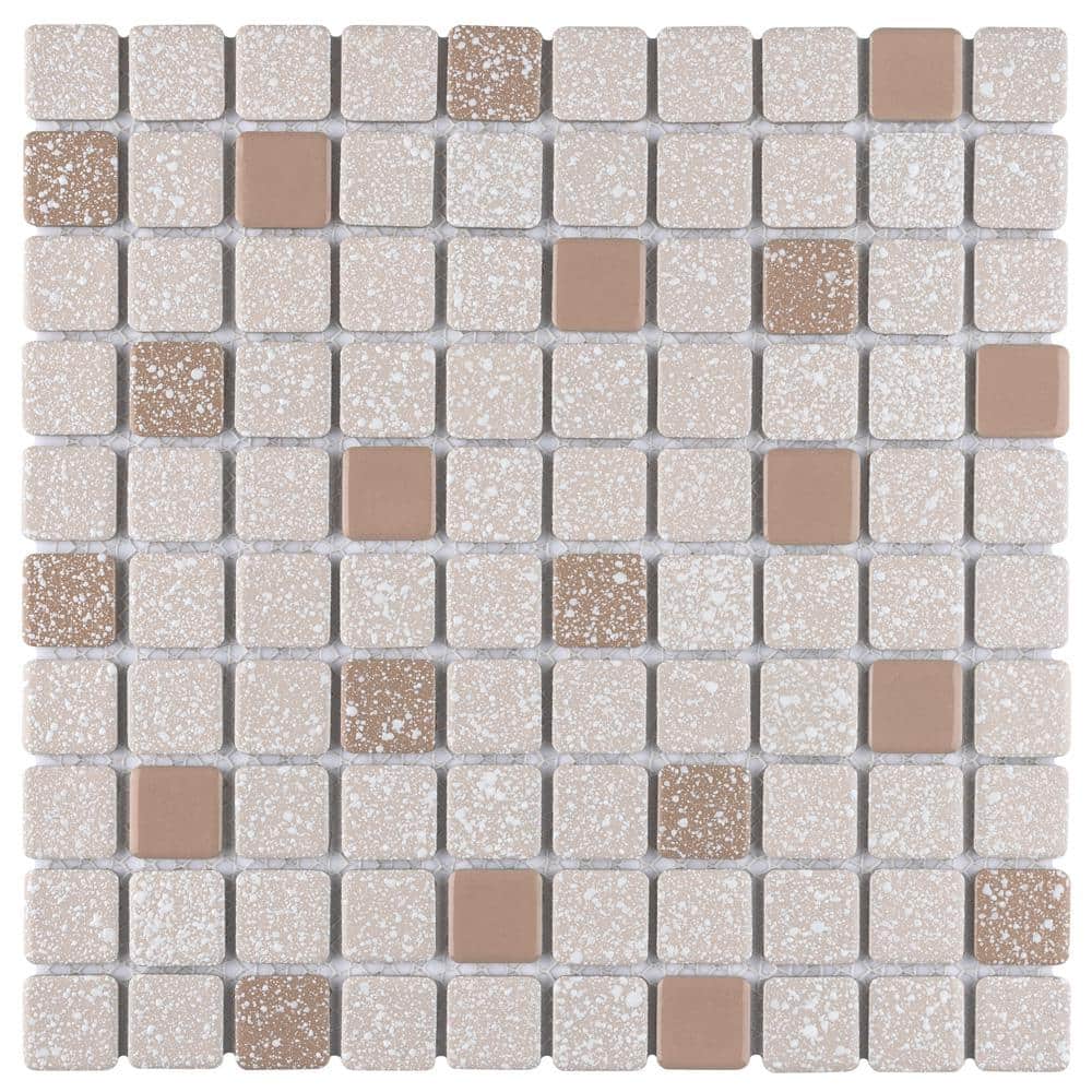 Crystalline Square Beige 11-3/4 in. x 11-3/4 in. Porcelain Mosaic Tile (9.8 sq. ft./Case) price history on PriceWatchPro