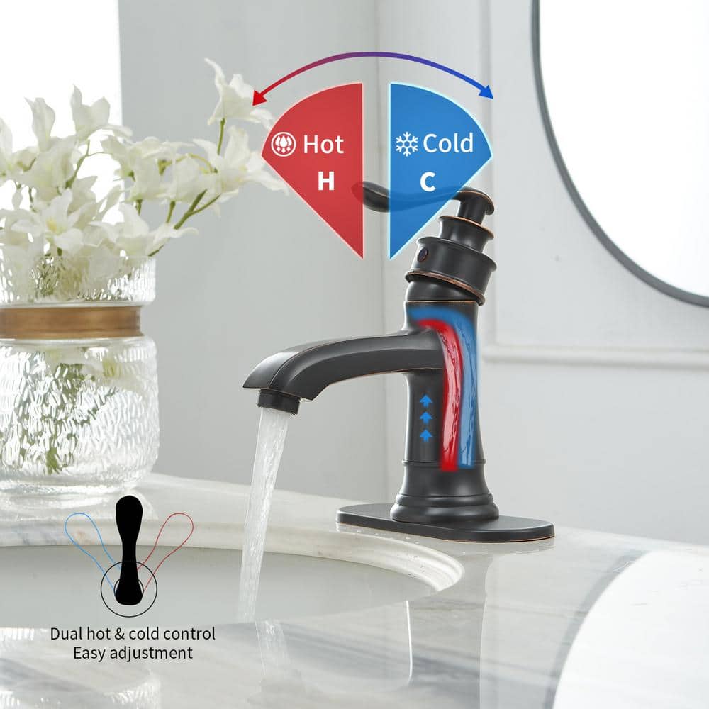 Oil Rubbed Bronze Single Handle Bathroom Faucet with Matte Finish
