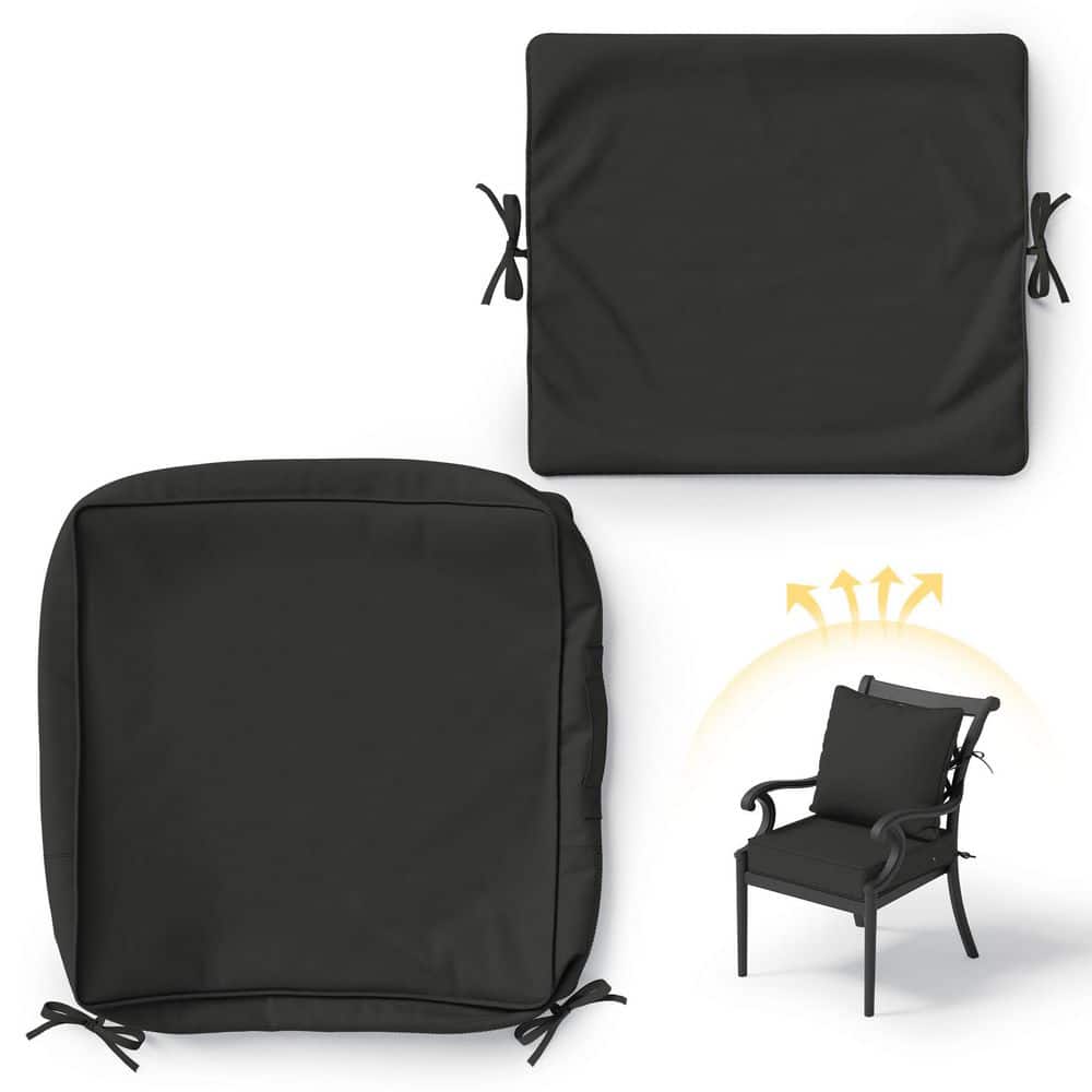 24 in. x 24 in. Square Slipcover Replacement Outdoor Waterproof Seat&Back Cover Set for Chair and Sofa Black price history on PriceWatchPro