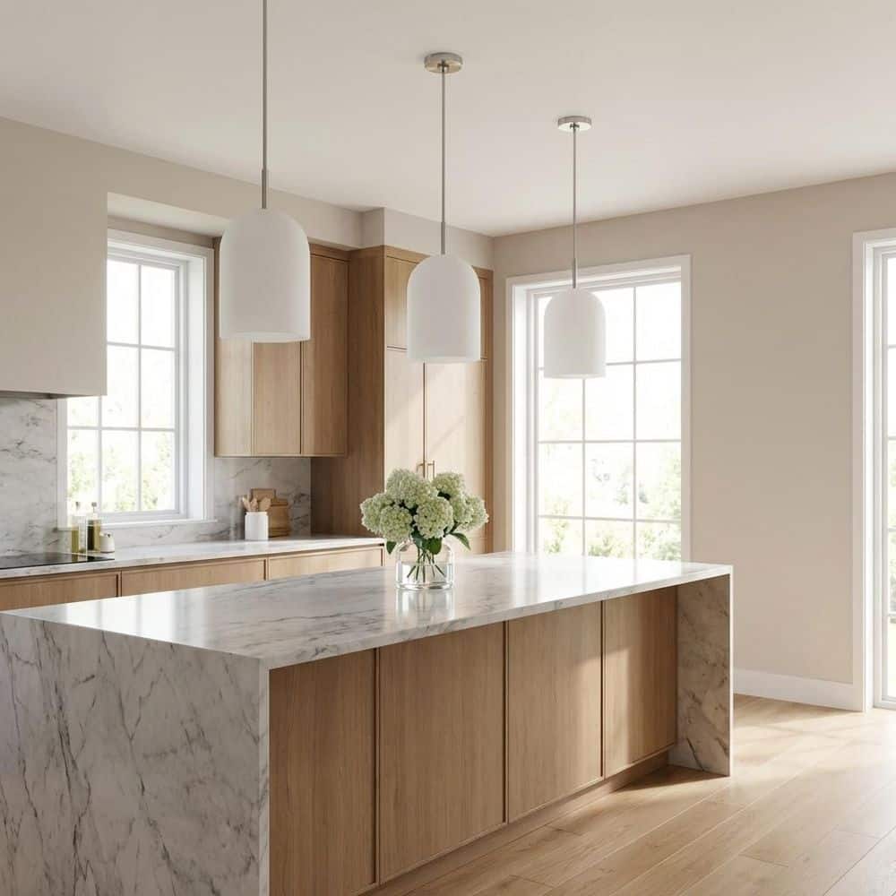 Neblina 10 in. W 1-Light Brushed Nickel Modern Dimmable Pendant Light with White Etched Glass Shades, Bulb Included price history on PriceWatchPro