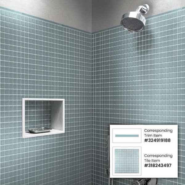 Apollo Tile 10-Pack Fossil Gray 1/2-in x 12-in Glass Pencil Tile (0.5-sq. ft/ Carton)