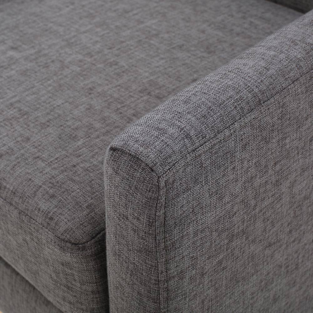 Aurla Light Gray Fabric Accent Chair with Natural Rubber Wood Legs