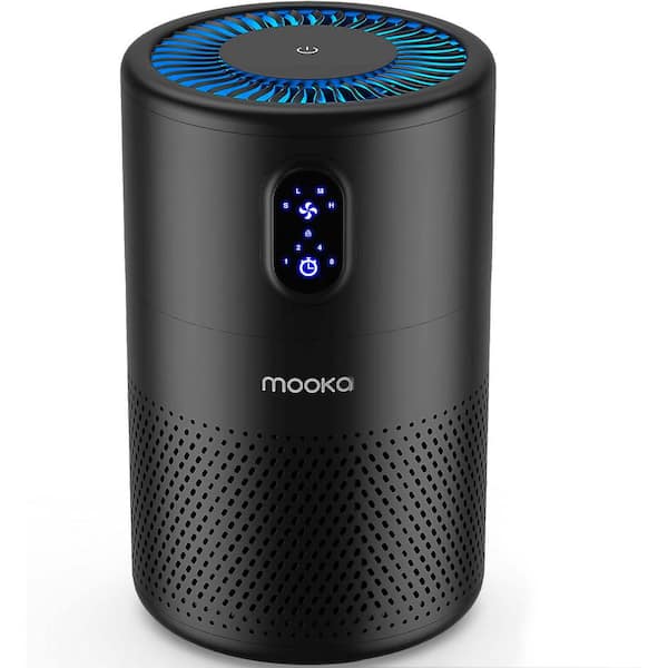 Mooka Air Purifiers for Home Large Room up to 1076 sq. ft. with H13 True HEPA Air Filter Cleaner Black HAAP1175 The Home Depot