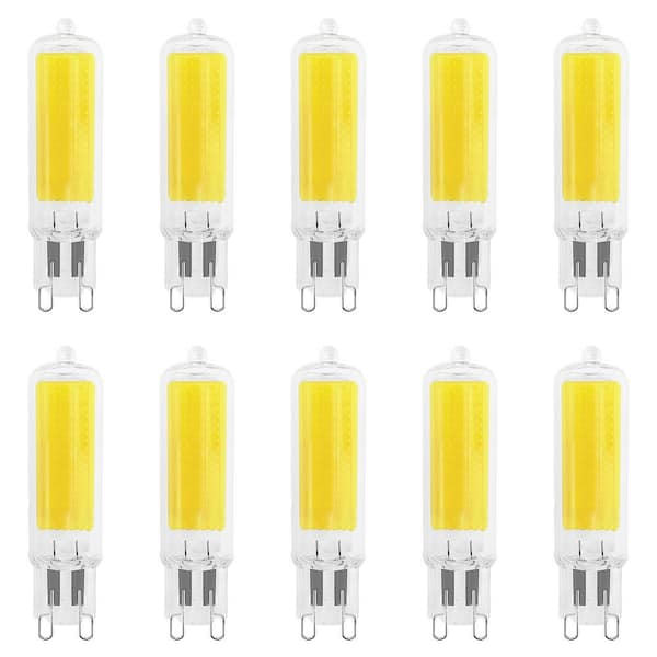 LUXRITE 50-Watt T4 G9 Halogen Equivalent G9 LED Bulb Dimmable 4.5-Watt 6500K 450 Lumens Glass G9 Bi Pin Base (10-Pack)