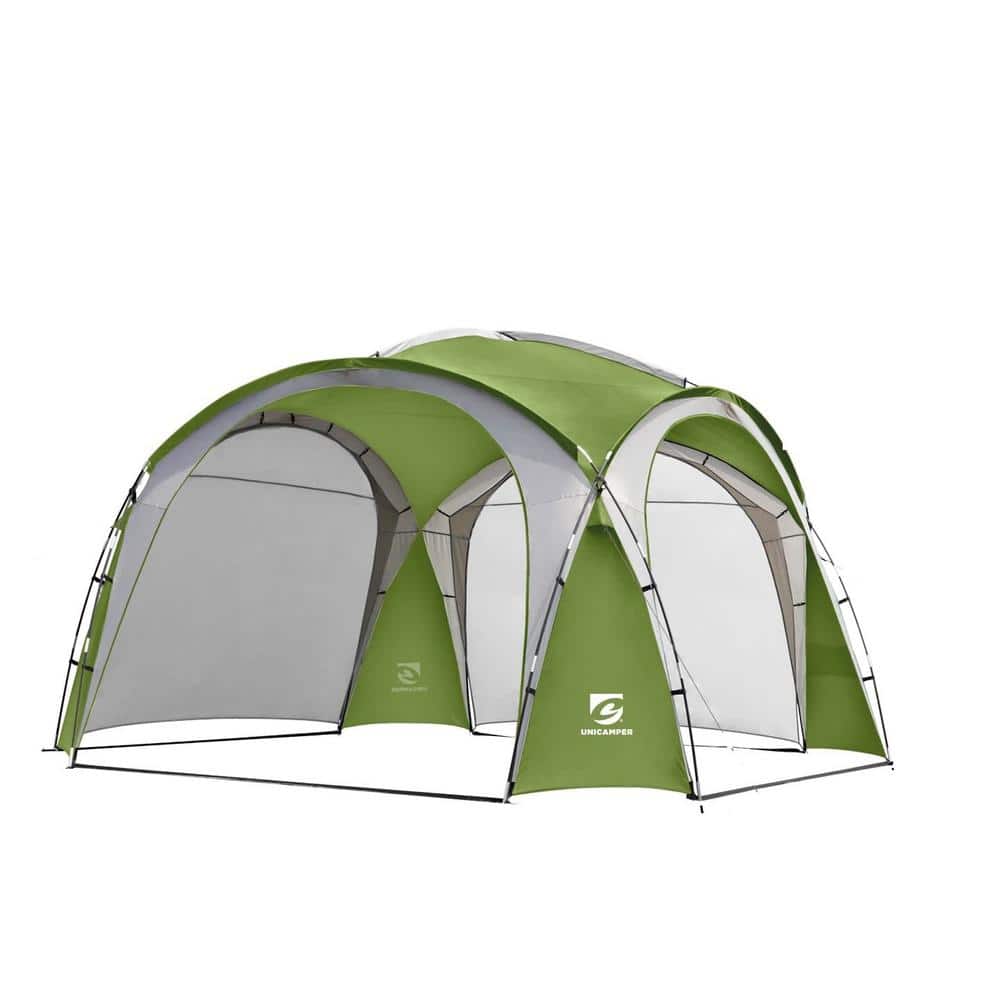 12 ft. x 12 ft. Green Pop-Up Canopy with Side Wall, Ground Pegs, and Stabil