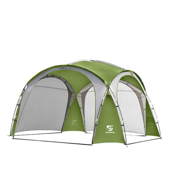 Unbranded 12 ft. x 12 ft. Green Pop-Up Canopy with Side Wall, Ground Pegs, and Stability Poles, Sun Shelter Rainproof, Waterproof