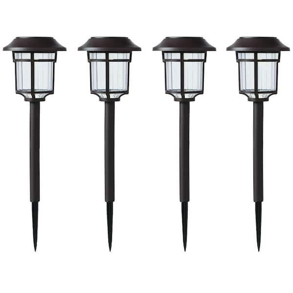 Bellingrath 10 Lumen Bronze LED Weather Resistant Outdoor Solar Path Light with Plastic Lens (4-Pack)