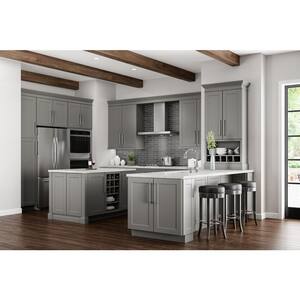 Shaker Dove Gray Stock Assembled Drawer Base Kitchen Cabinet with Drawer Glides (18 in. x 34.5 in. x 24 in.)