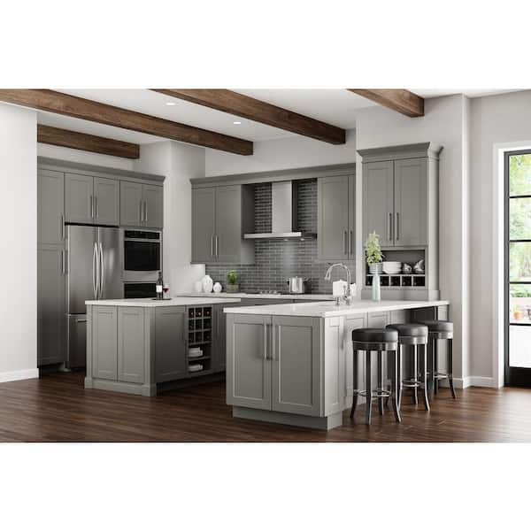 Shaker 48 in. W x 11.25 in. D x 13.5 in. H Assembled Wall Shelf in Dove Gray with Configurable Shelves & Dividers