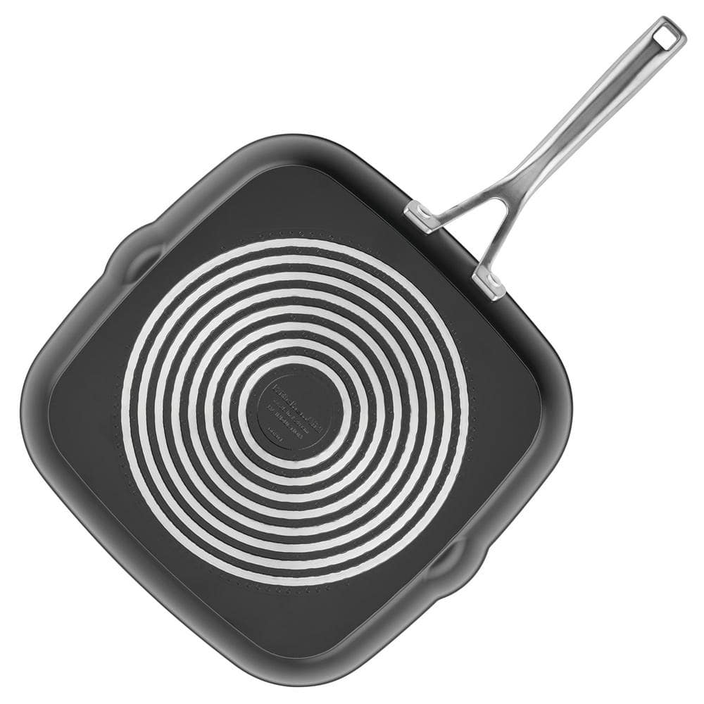 11.25 in. Hard Anodized Aluminum Induction Grill Pan Black - thumbnail 2