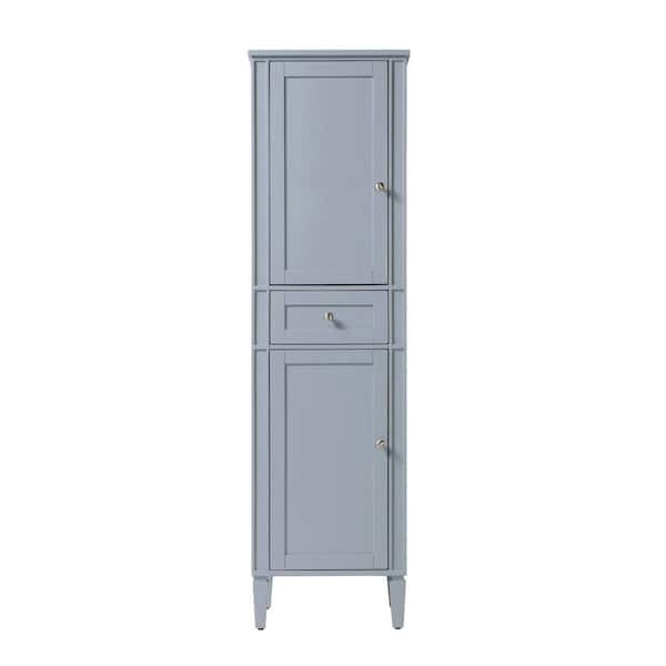 20 in. W x 20 in. D x 72 in. H Gray Freestanding Linen Cabinet