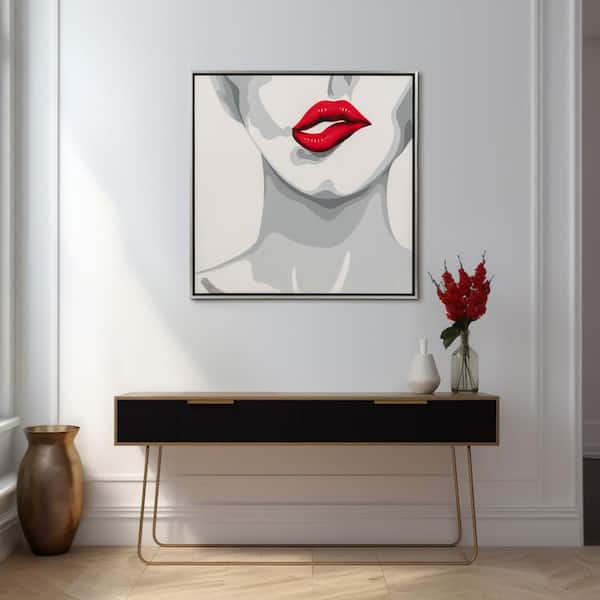 anneafternoonbakeページ Liv & Skye Silver Framed Women Lip Bite Canvas Art Print 47