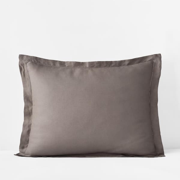 The Company Store Legends Hotel Relaxed Cinder Solid Linen Standard Sham