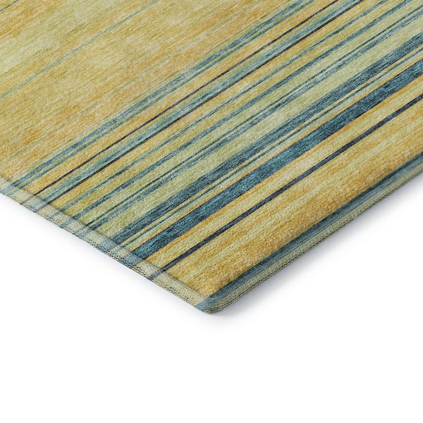 Mayfield Premium Machine Washable Abstract AMF979 Yellow 9 ft. x 12 ft. Area Rug