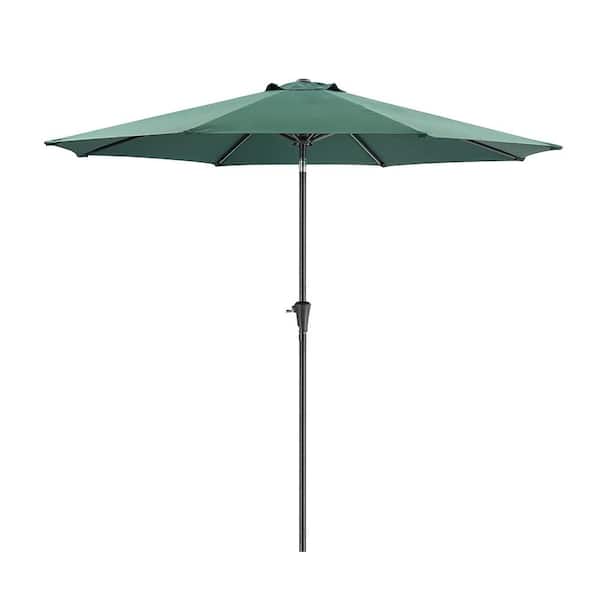 Cesicia 9 ft. Metal Market Beach Umbrella Outdoor Patio Umbrella in Dark Green