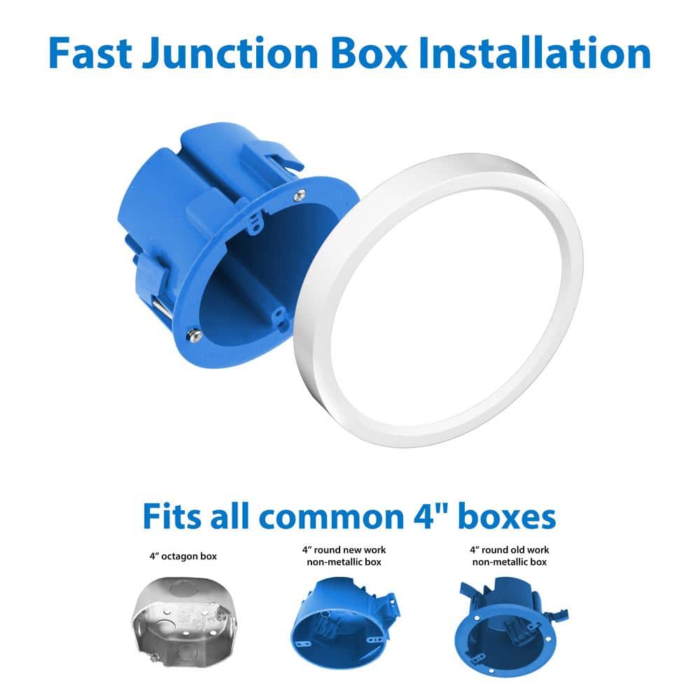 White Round LED Surface Mount Downlight with Selectable Color Temperature