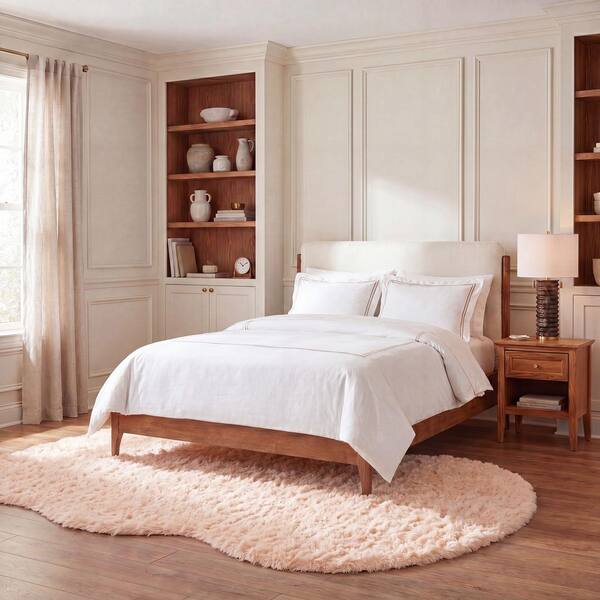 Faux Sheep Skin 5 ft. x 8 ft. Light Pink Solid Area Rug