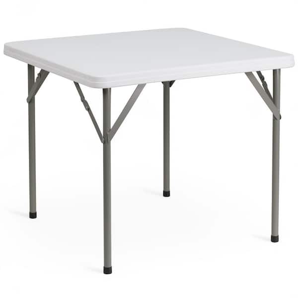 Elon 34.25 in. L Square Granite White Plastic Top Folding Table (Set of 5)