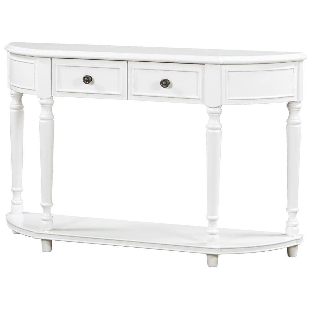 52 in. W 33.4 in. H x 12.6 in. D Solid Wood Rectangular Console Table with 
