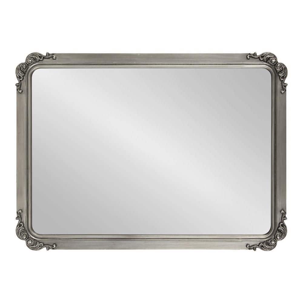 Ivette Silver and Gold Rectangular Wall Mirror with Garland Detail