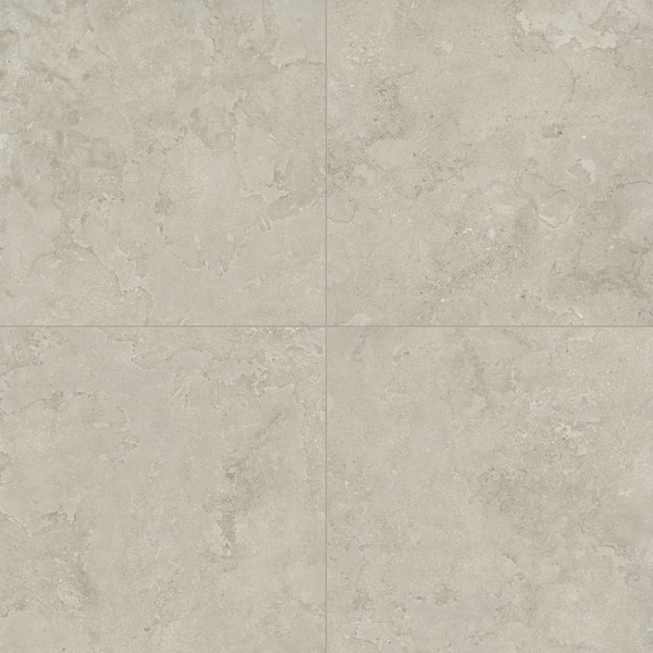 American EcoStone Cross-Cut Gray 48 in. x 48 in. Matte Travertine Look Porcelain Floor and Wall Tile (32 sq. ft./Case)