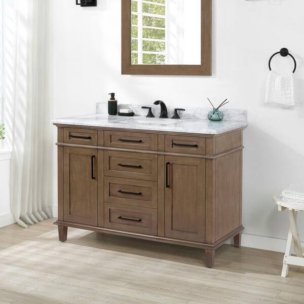 Home Decorators Collection Sonoma 48 In W X 22 D Bath Vanity Almond Latte With Marble Top Carrara White Basin 48al The Depot - Home Depot Bathroom Vanities With Tops 48 Inch Home Decorators Collection Sonoma 48 In W X 22 D Bath Vanity Almond Latte With Marble Top Carrara White Basin 48al The Depot - Home Depot Bathroom Vanities With Tops 48 Inch