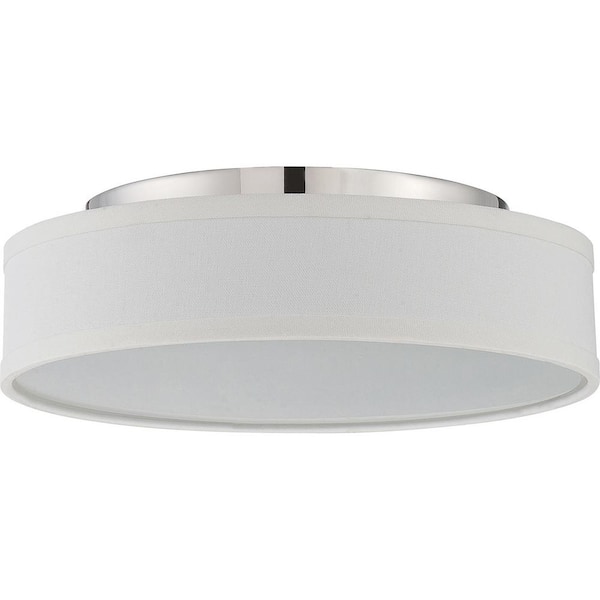 SATCO Heather 13 in. 1-Light White Integrated LED Flush Mount