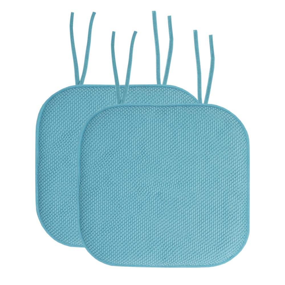 Honeycomb Memory Foam Square 16 in. x 16 in. Non-Slip Back Chair Cushion with Ties, Teal (2-Pack) price history on PriceWatchPro