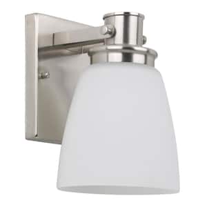 Design House Lydia Wall Sconce – Oil Rubbed Bronze Finish With Frosted Glass, Dimmable, Twist On/Off Switch, For Hallway, Foyer, Bathroom (UL Listed Damp Location)