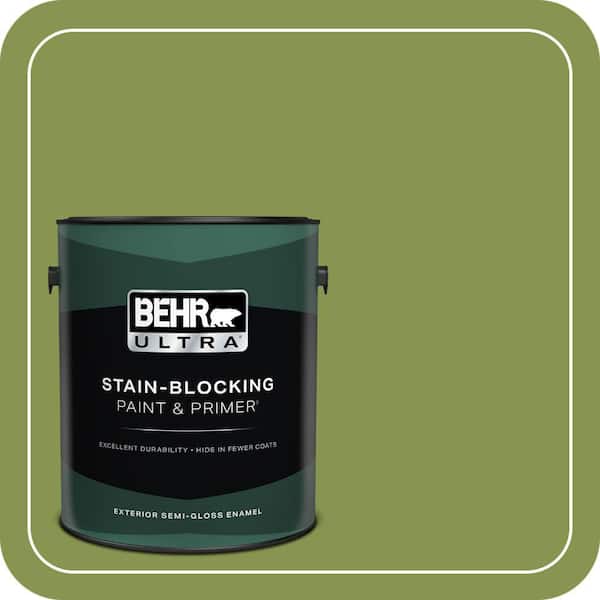 BEHR ULTRA 1 gal. #M360-6 Bold Avocado Semi-Gloss Enamel Exterior Paint & Primer