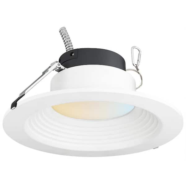 Sunlite 10 in. Round Selectable CCT 3000K 3500K 4000K Dimmable ENERGY STAR Integrated LED Recessed Light Baffle Trim