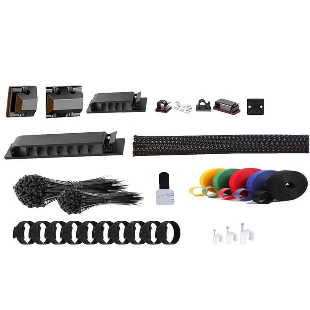 OBJLGEV Cable Management Kit 327-Pieces Includes Cable Sleeves