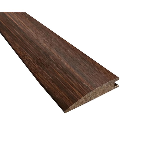 PENNWOOD Hand Scraped Strand Woven Coffee Herringbone 0.40 in. Thick x 10.50 in. Wide x 72 in. Length Bamboo Reducer Molding