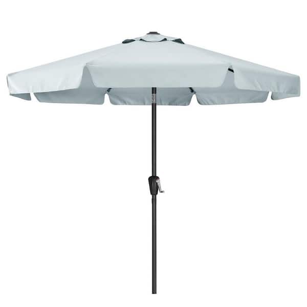 crank up patio umbrella 10 ft. Fiberglass Crank-Up Patio Umbrella in Ash Gray L08XM2W55G