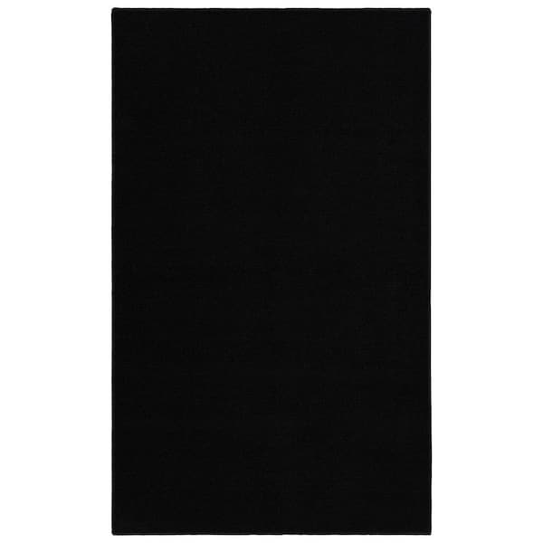 Palmer Plush 3 ft. x 5 ft. Black Washable Non Slip Solid Color Area Rug