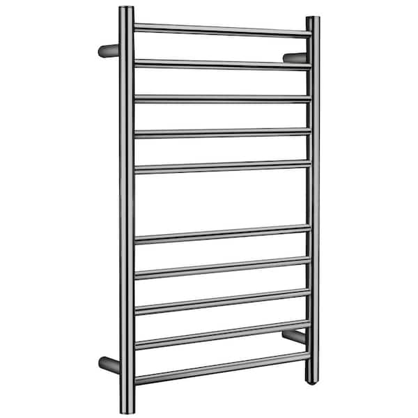ANZZI Bali Series 10-Bar Stainless Steel Wall Mounted Electric Towel Warmer in Brushed Nickel