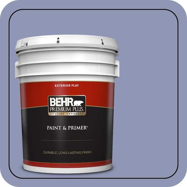 BEHR PREMIUM PLUS 5 gal. #S540-4 Vintage Ribbon Flat Exterior Paint & Primer