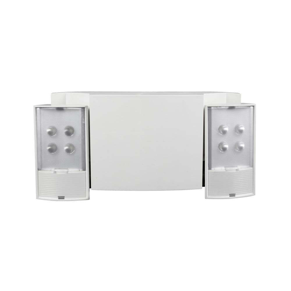 Compact White Adjustable Emergency LED Light Fixture