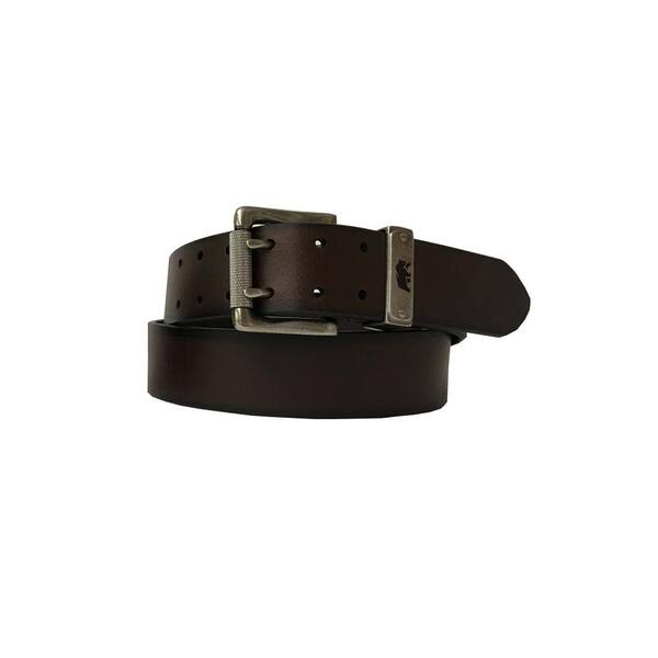 BERNE Men's Size 34 Brown Heavy Stitched Genuine Leather Belt