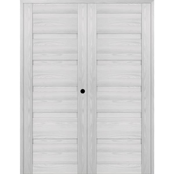 Belldinni Louver 48 in. x 83.25 in. Left-Hand Active Ribeira Ash Wood Composite Double Prehung Interior Door
