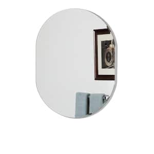 Khloe Mini 22 in. W x 28 in. H Oval Beveled Frameless Wall Bathroom Vanity Mirror with Dual Mounting Brackets