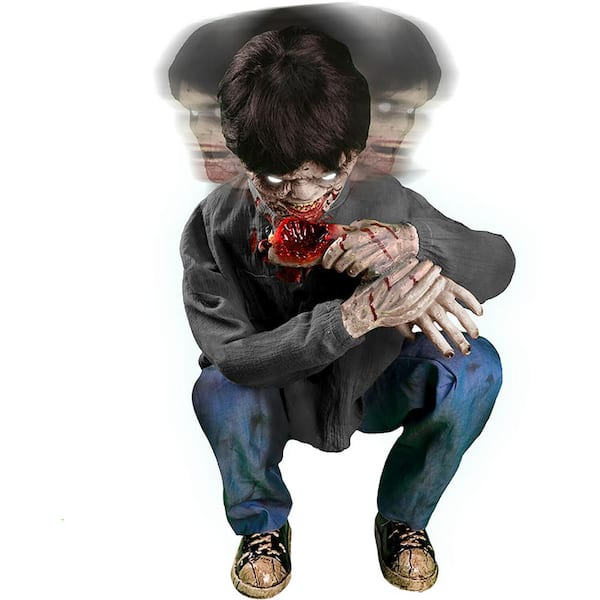 Haunted Hill Farm - 31 in. Limb Eating Zombie Boy by Tekky, Indoor or Covered Outdoor Premium Halloween Animatronic