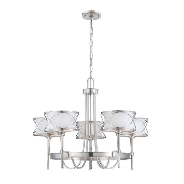 Eurofase Solo Collection 5-Light Brushed Nickel Chandelier