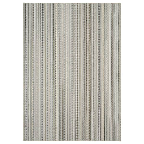 Garland Rug Carnival Stripe Random EarthTone 6 ft. x 9 ft. Area Rug