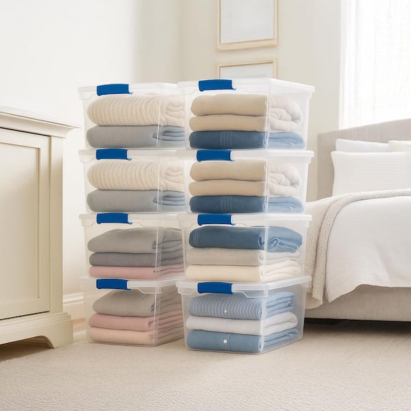 HOMZ 66 qt. Heavy Duty Modular Stackable Storage Containers in